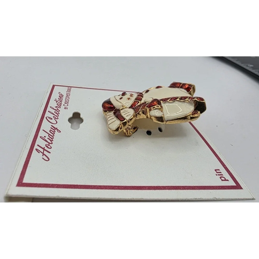 Christopher Radko Enamel Snowman Brooch Pin Xmas Holiday New Old‎ Stock